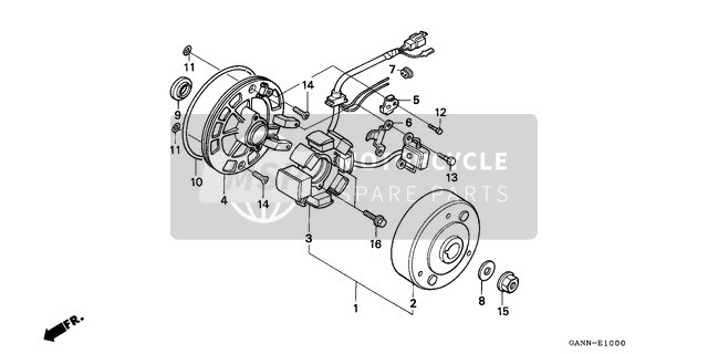 Honda ST70 1994 Generator voor een 1994 Honda ST70